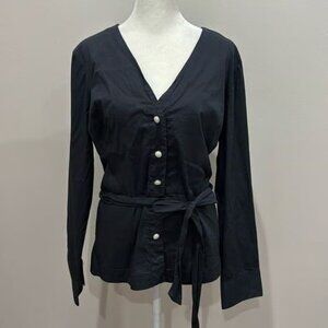 Venus Black Women’s Button Up Long Sleeve Blouse Size 14